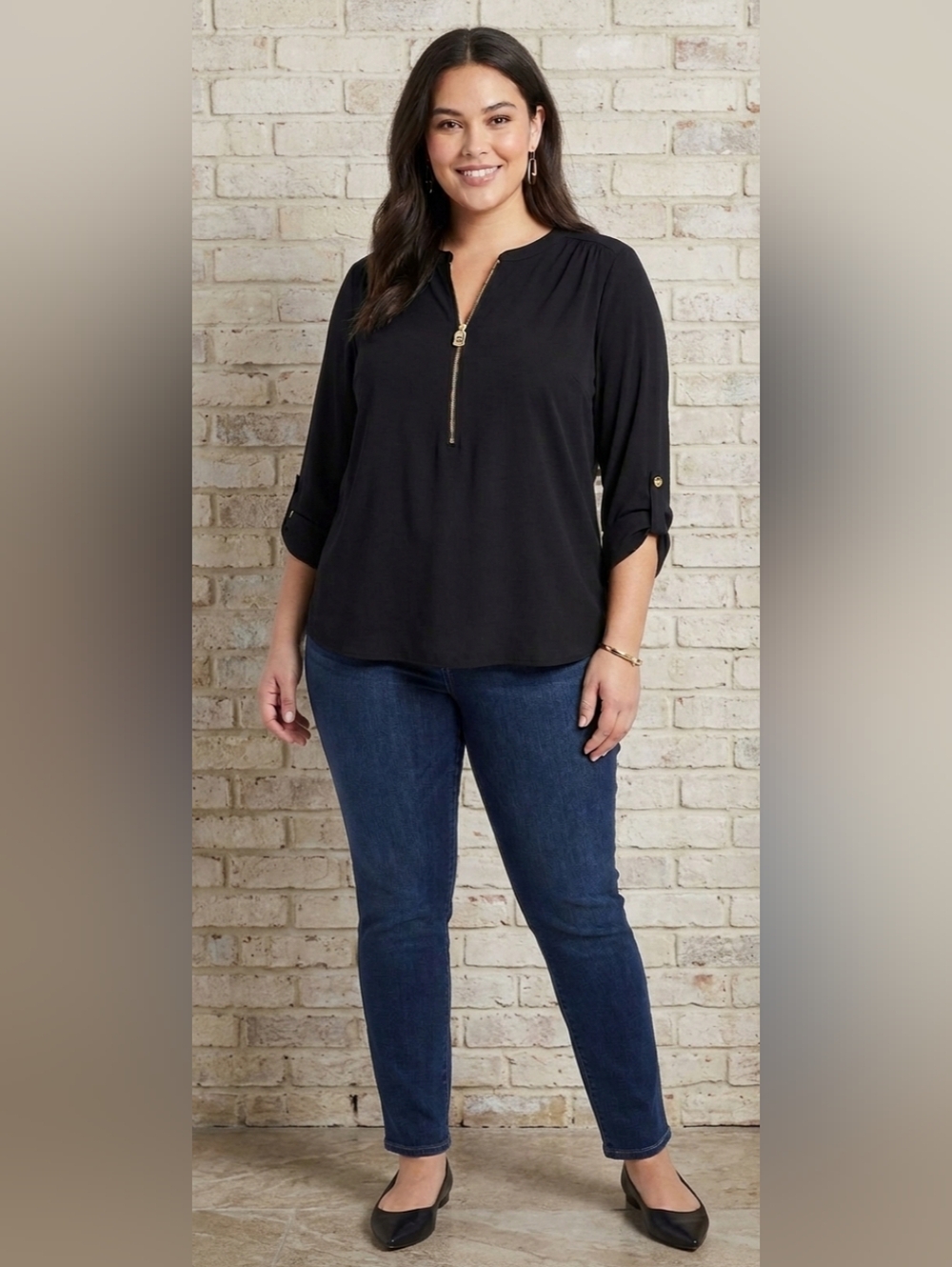 392. Michael Kors Zip-Front Top